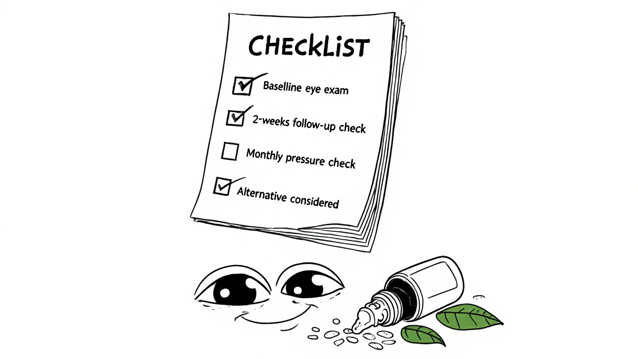 Checklist médicale pour protéger la vue des effets des stéroïdes, avec alternatives sûres.