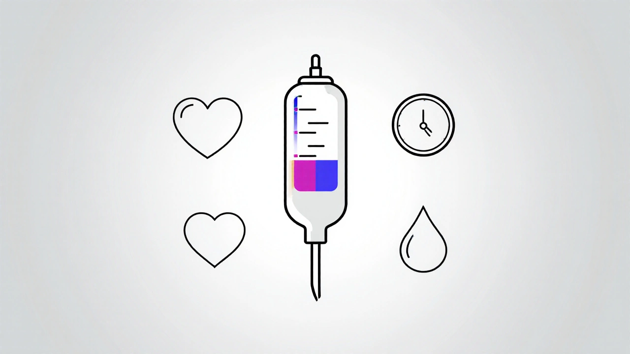 Goutte-à-goutte avec bande colorée indiquant le niveau exact du liquide.