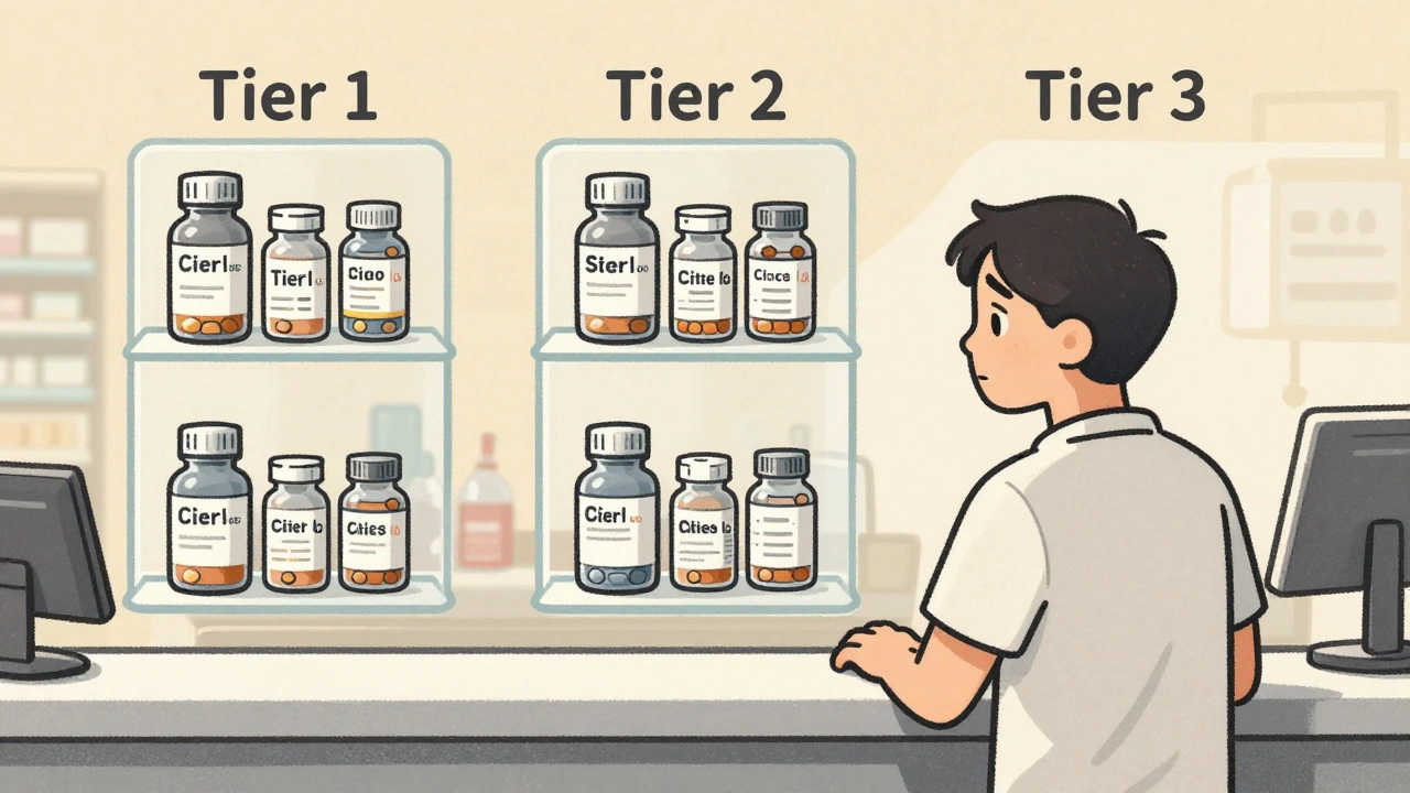 Patient à la pharmacie face à trois niveaux de prix pour des génériques identiques.