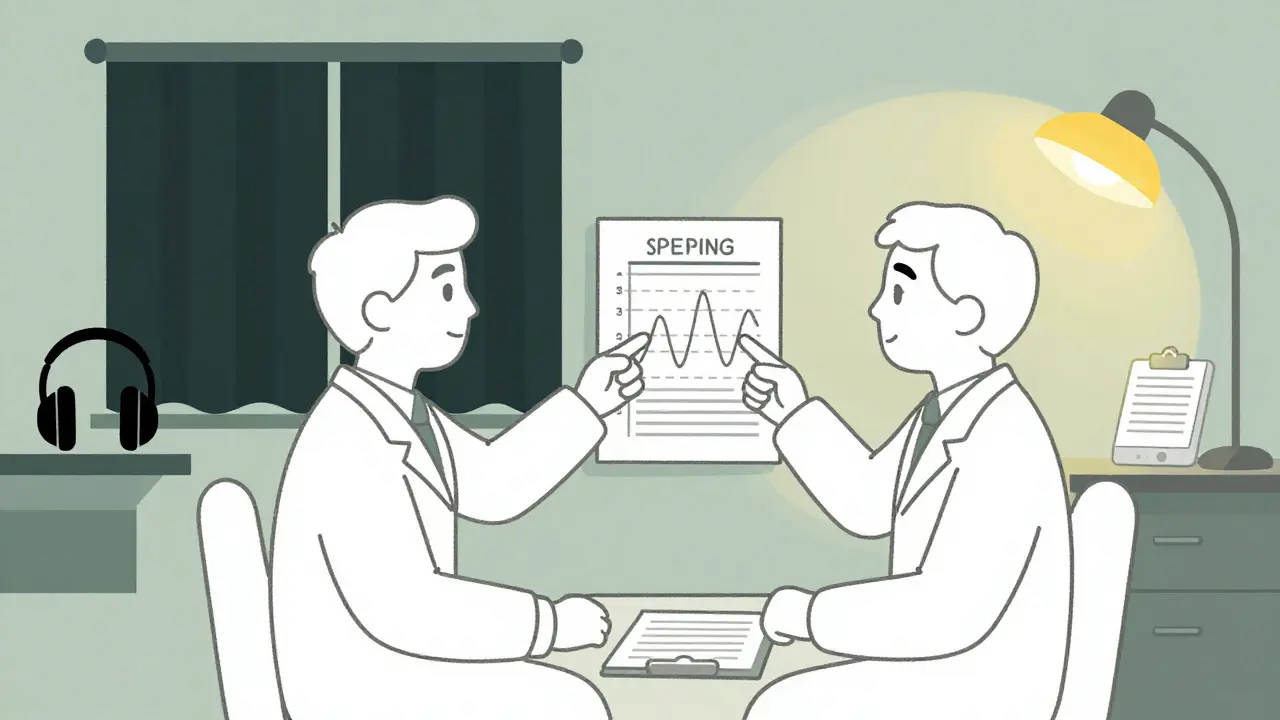 Médecin et patient planifiant hygiène du sommeil