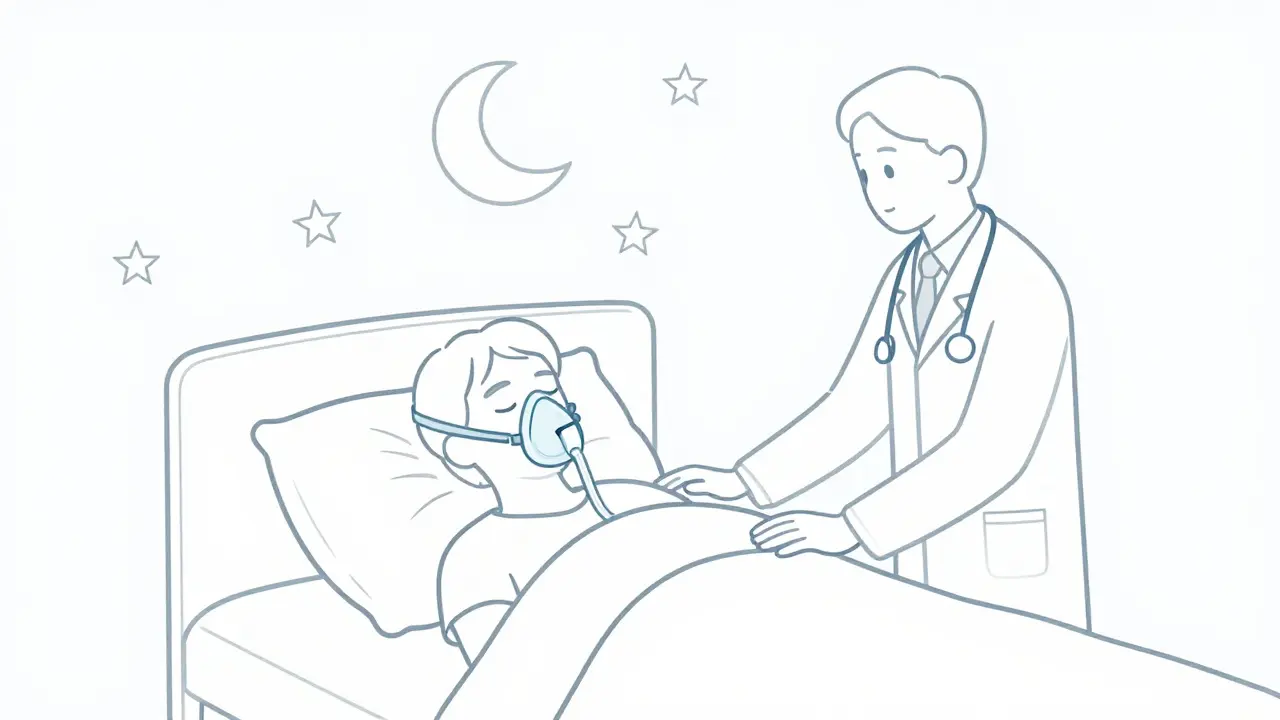 Scène de guérison montrant sommeil profond et soins intégrés.