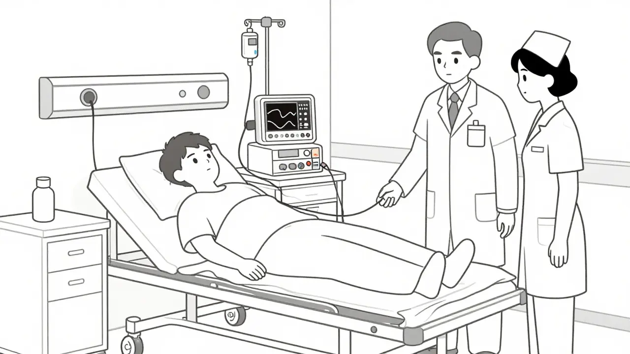 Dessin minimaliste d'une surveillance médicale lors d'une désensibilisation