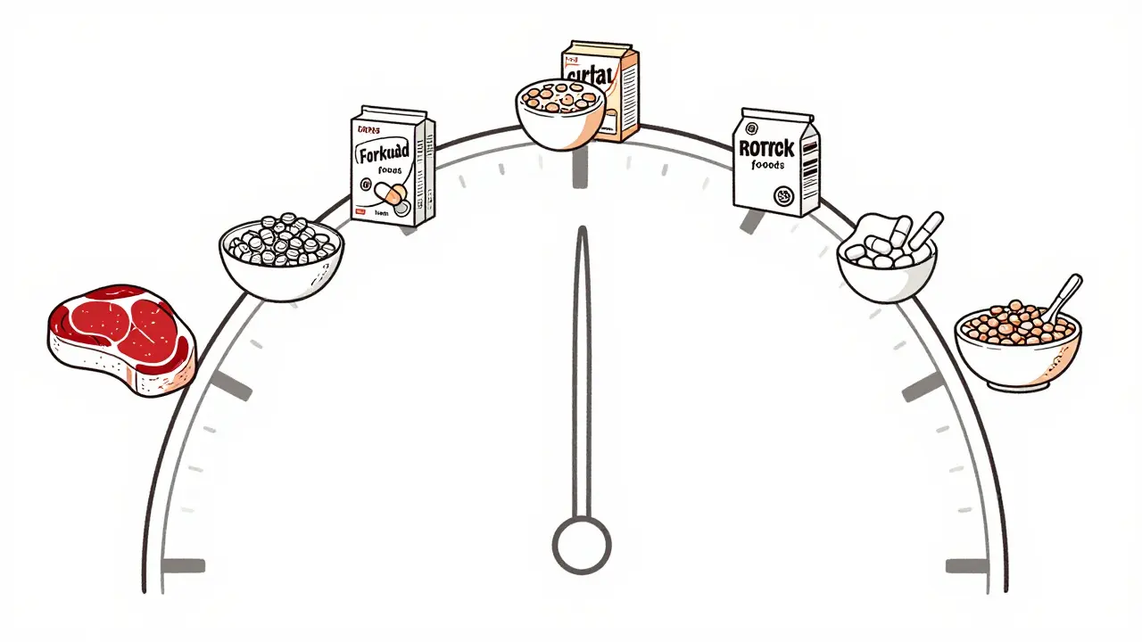 Ligne du temps illustrant les délais entre repas et médicaments