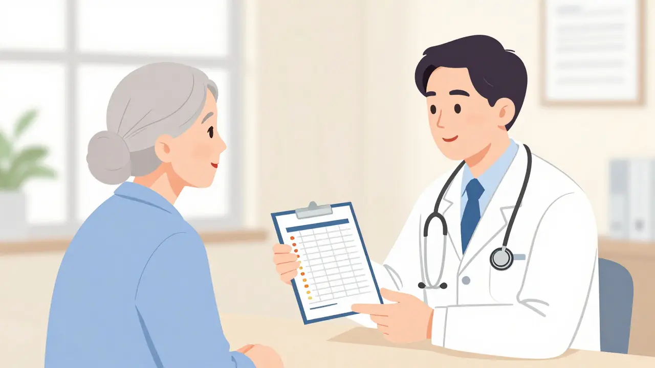 Médecin discutant d'un traitement simplifié avec un patient