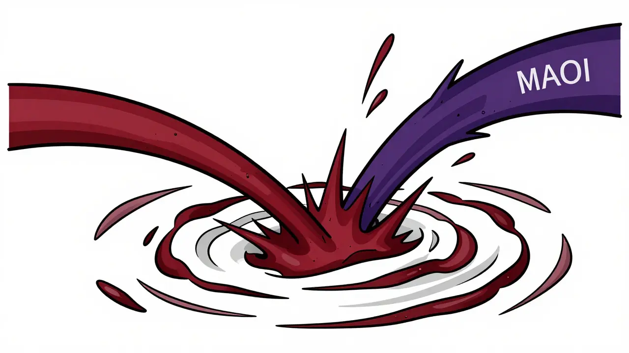Deux flux de couleurs qui se mélangent violemment dans une illustration