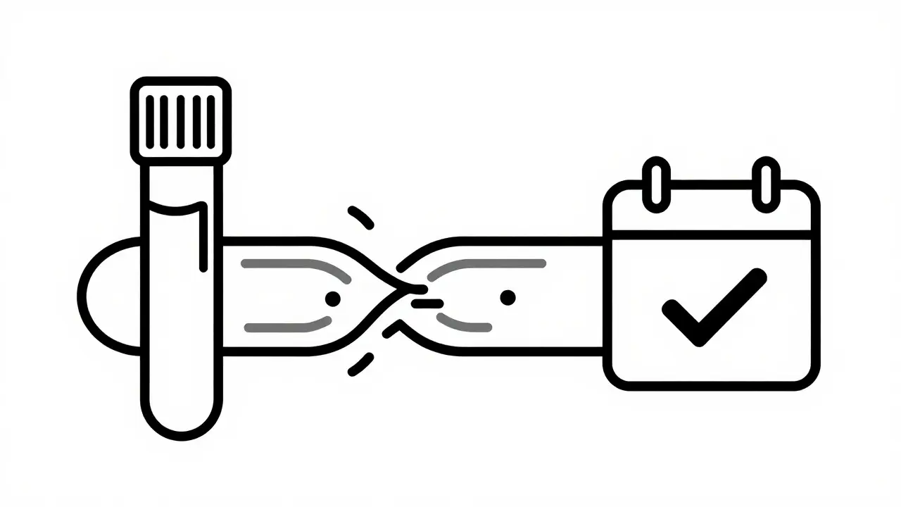 Illustration schématique d'un tube à essai et de fibres musculaires endommagées.
