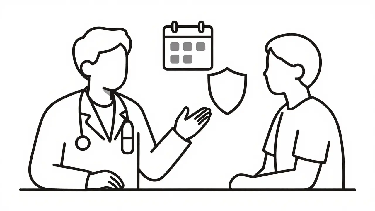 Médecin et patient discutant du traitement de l'asthme